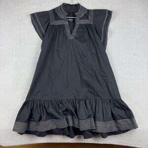 Sabina Musayev Black Ruffle Mini Dress V Neck Black / White Summer Sz S
